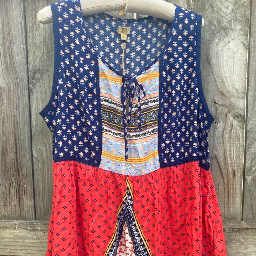 True Craft sleeveless skirted top